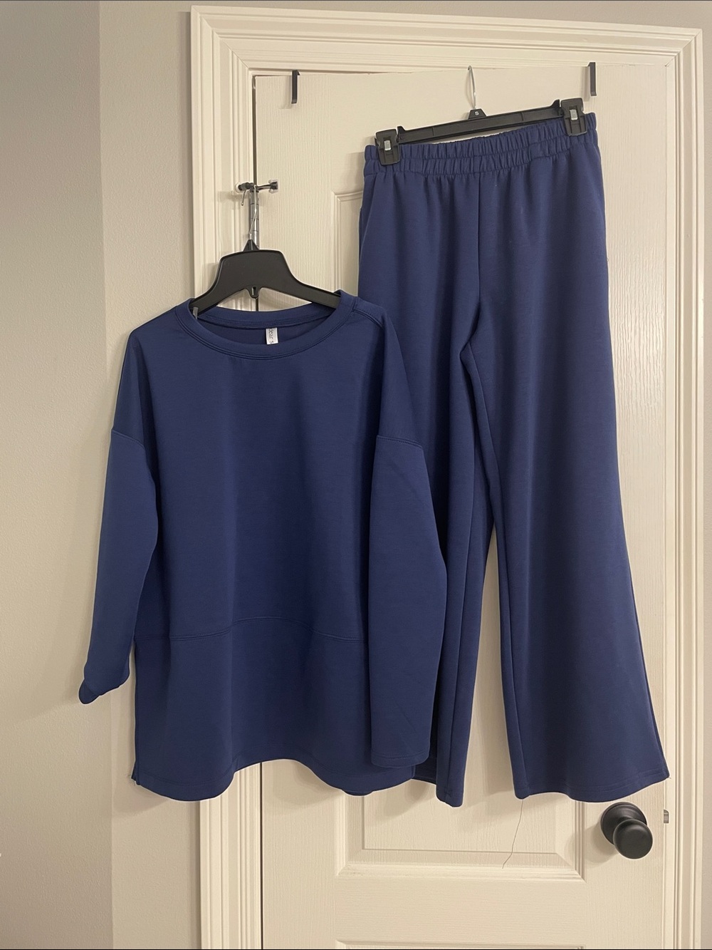 Women’s Navy Lounge Set - Long Sleeve Top & Elastic Waist Pants